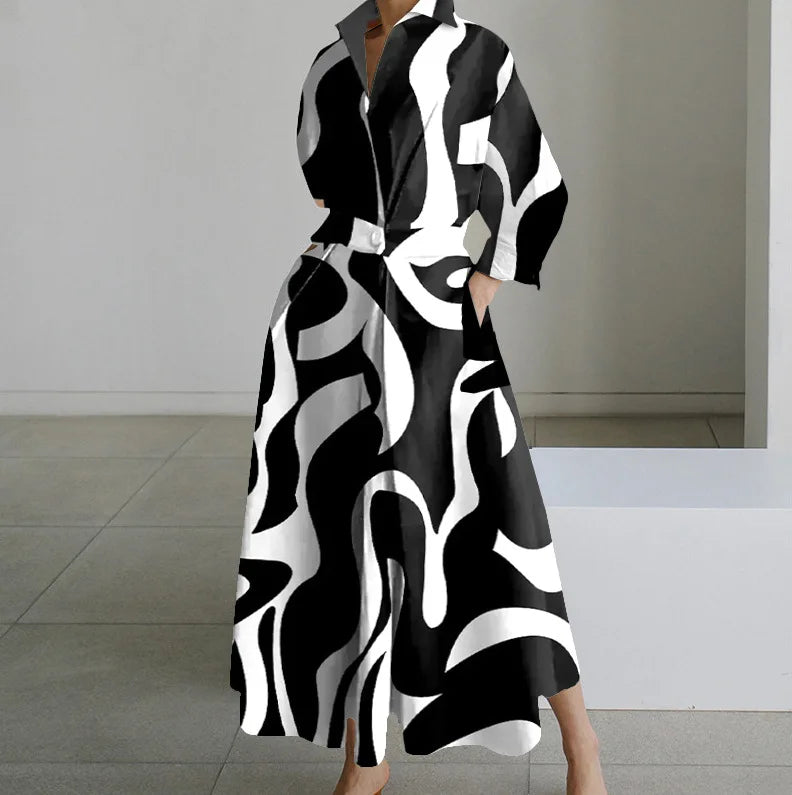 Lesley | Kleid Langarm Dot Print