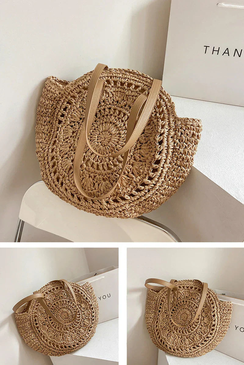 Hannah- Multifunktionale Strohhandtasche