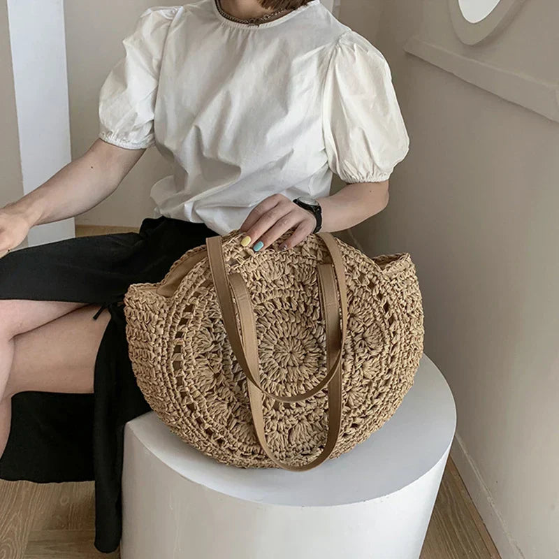 Hannah- Multifunktionale Strohhandtasche