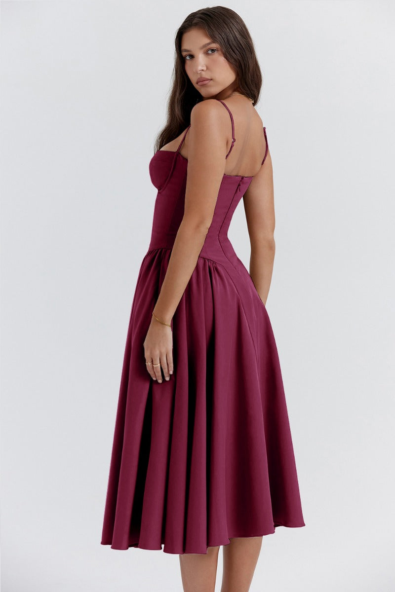 Celine - Midikleid ärmellos mit Korsettpassform