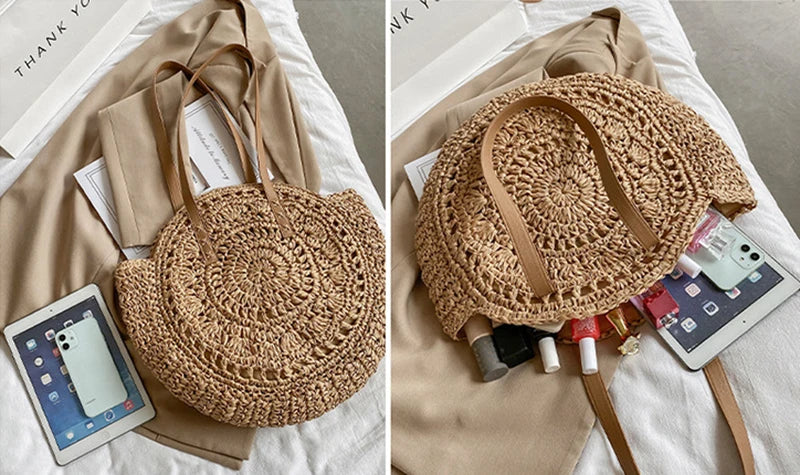 Hannah- Multifunktionale Strohhandtasche