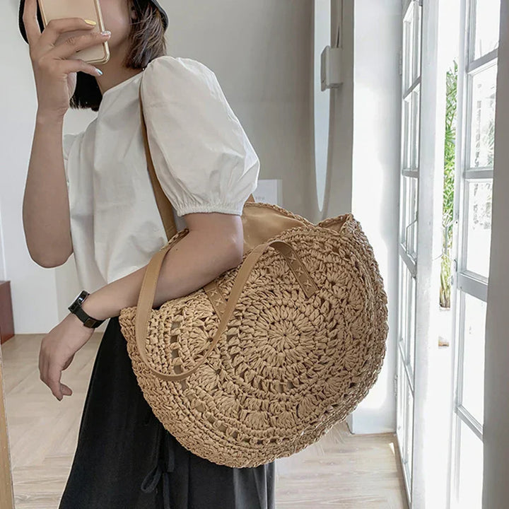 Hannah- Multifunktionale Strohhandtasche