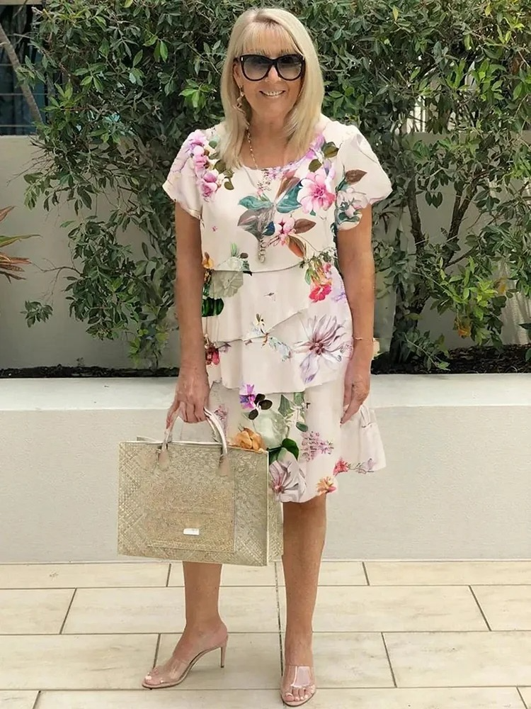 Senta - Elegantes Maxikleid mit Blumenmuster