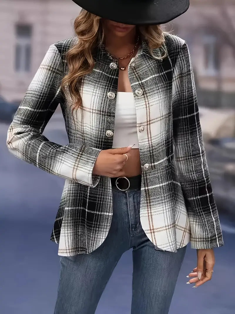 Lina- Eleganter karierter Blazer