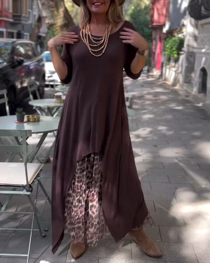 RAFFAELLA | Asymmetrisches Kleid mit langen Ärmeln und Tüll-Effektrock für einen eleganten und einzigartigen Look