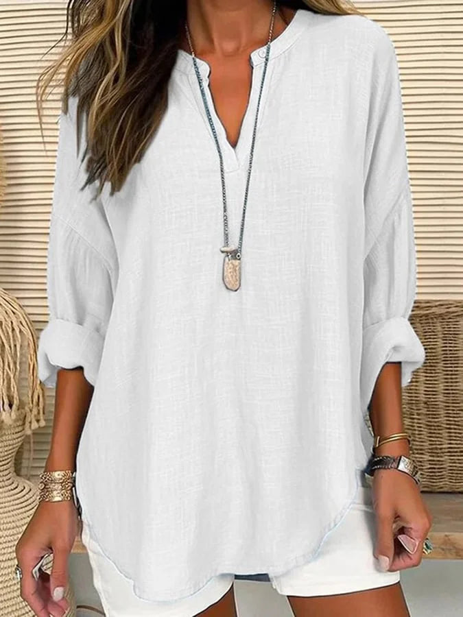 Lina – Locker sitzendes Strandshirt mit langen Ärmeln