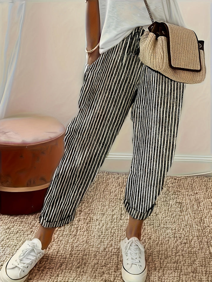 MARLENE    | Gestreifte Leinenhose
