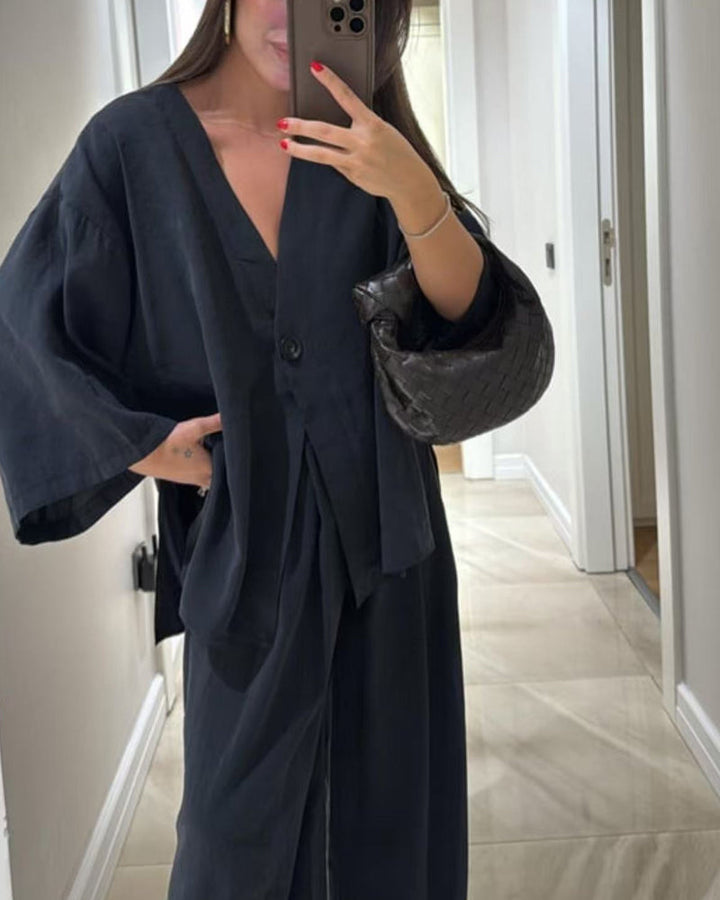 Casual V-Neck Set