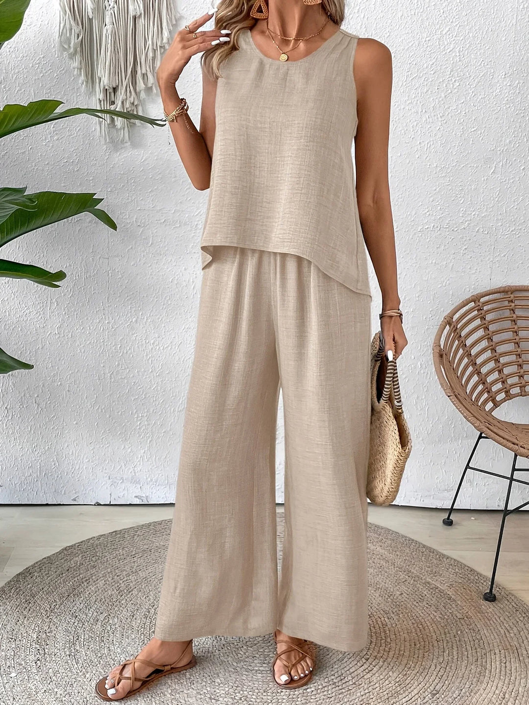 Heike | Stylisches ärmelloses Tank Top & Hosen Set