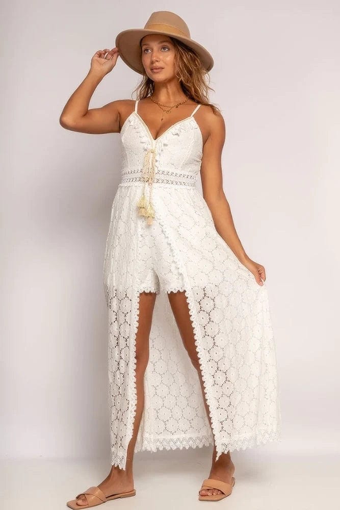 Nina Elegant Weißes Ibiza Kleid