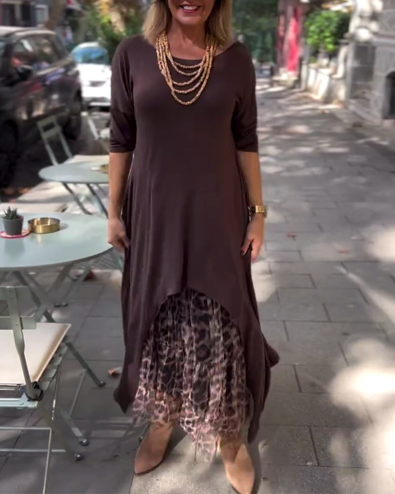 RAFFAELLA | Asymmetrisches Kleid mit langen Ärmeln und Tüll-Effektrock für einen eleganten und einzigartigen Look