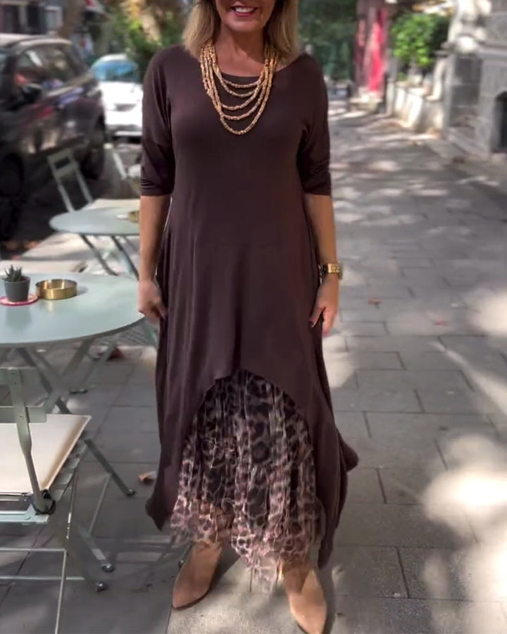 RAFFAELLA | Asymmetrisches Kleid mit langen Ärmeln und Tüll-Effektrock für einen eleganten und einzigartigen Look