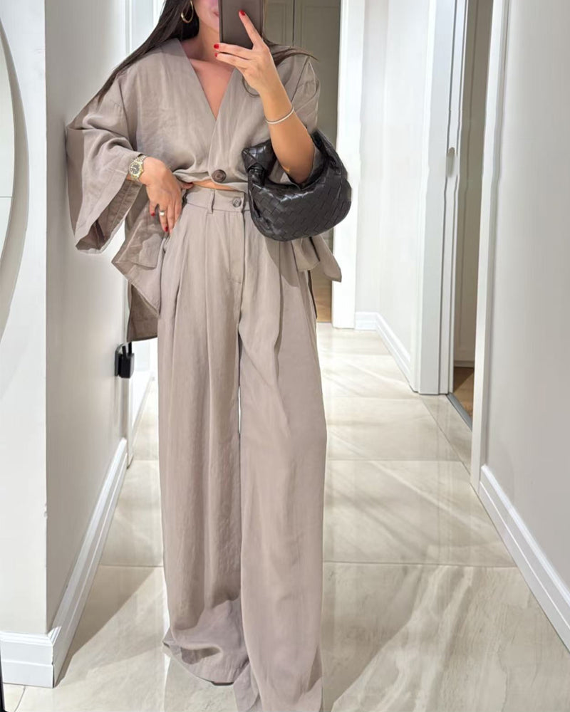 Casual V-Neck Set