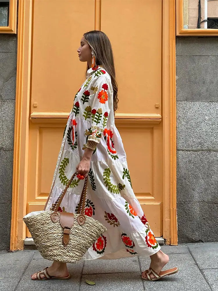 FLORENTINA I BEDRUCKTES MAXIKLEID