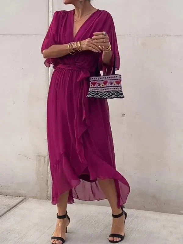 GINEVRA | Elegantes langes Kleid mit femininem Ausschnitt