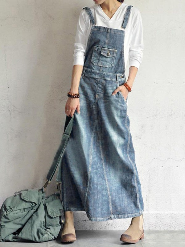 Minka | Lässiges Kleid im Denim-Latzhosen-Stil
