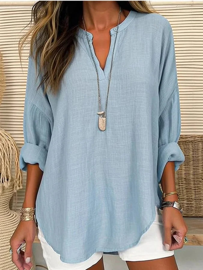 Lina – Locker sitzendes Strandshirt mit langen Ärmeln