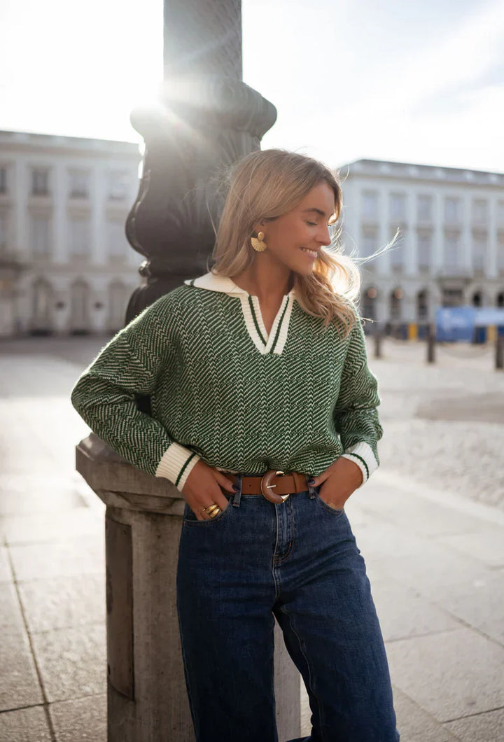 EMILIAâ ¢| DER GRÜNE V-AUSSCHNITT-PULLOVER