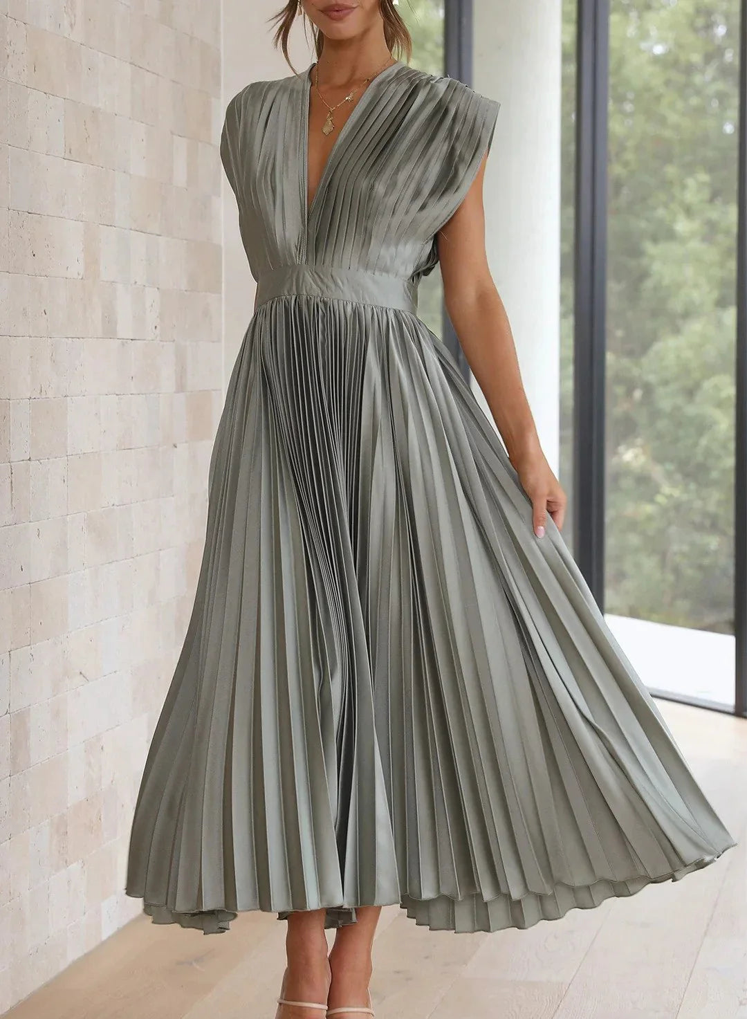 Rosea Langgeschnittenes Wickelkleid