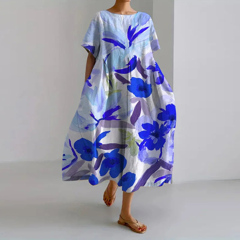VALENTINA | Sommerliches Blumenmuster-Kleid mit schmeichelhaftem Schnitt und Bewegungsfreiheit