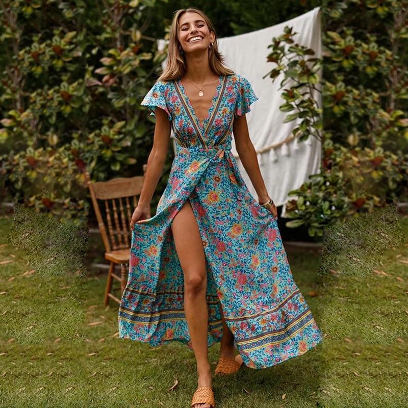 Veronica - Maxikleid mit hohem Schlitz