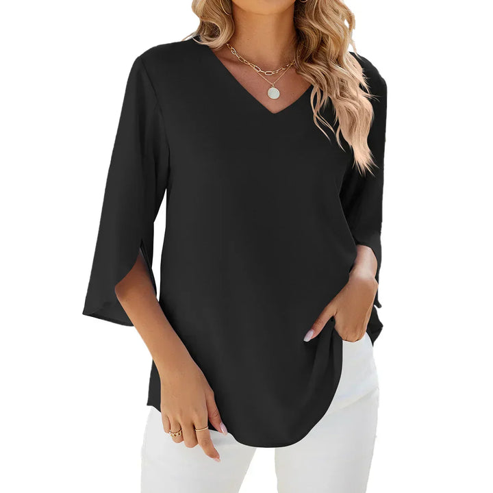 Cara| Bluse mit V-Ausschnitt