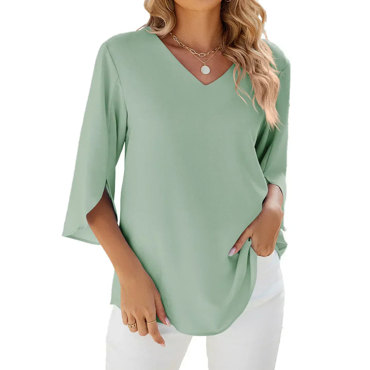 Cara| Bluse mit V-Ausschnitt