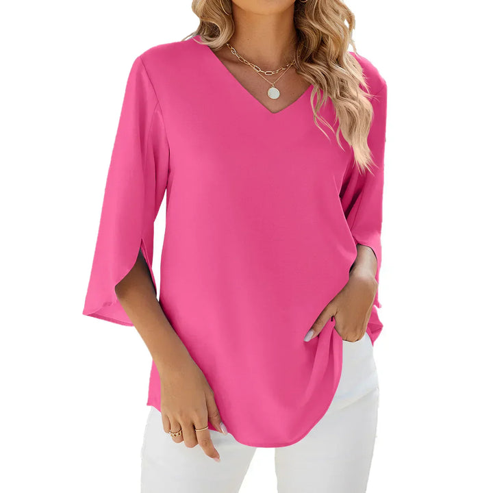 Cara| Bluse mit V-Ausschnitt