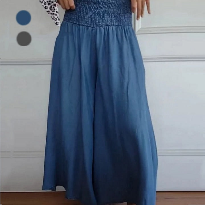 Lilie | Damenjeans mit weitem Bein und hoher Taille und Taschen