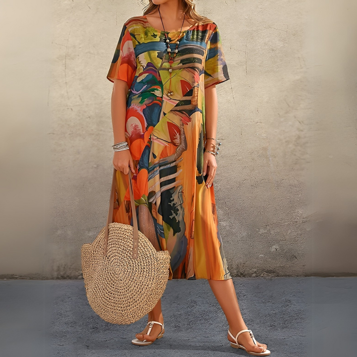 Joelle | Fließendes und elegantes Blumen-Kleid