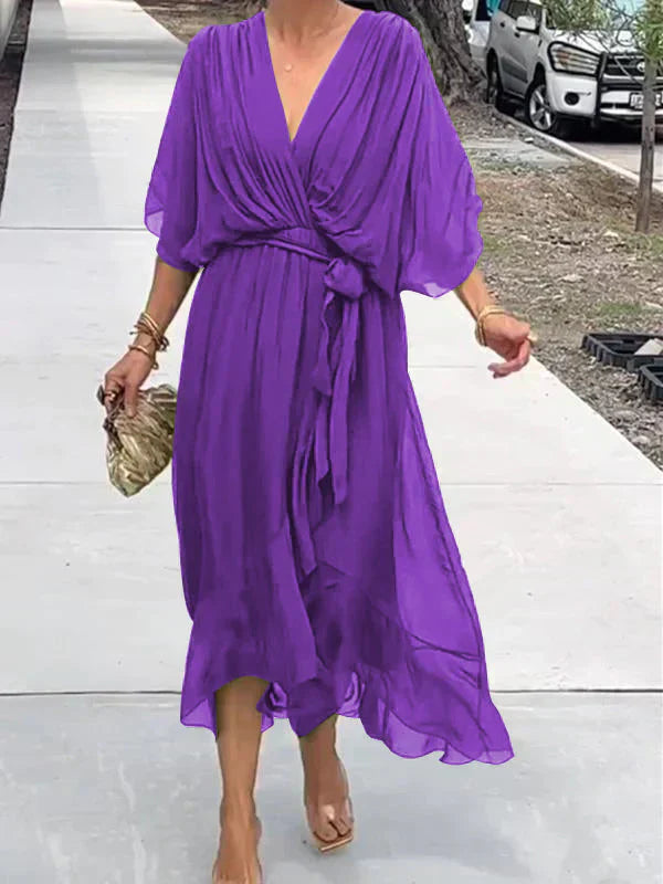 GINEVRA | Elegantes langes Kleid mit femininem Ausschnitt
