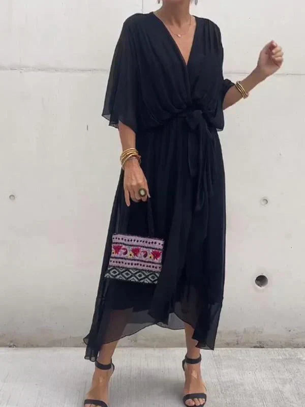 GINEVRA | Elegantes langes Kleid mit femininem Ausschnitt