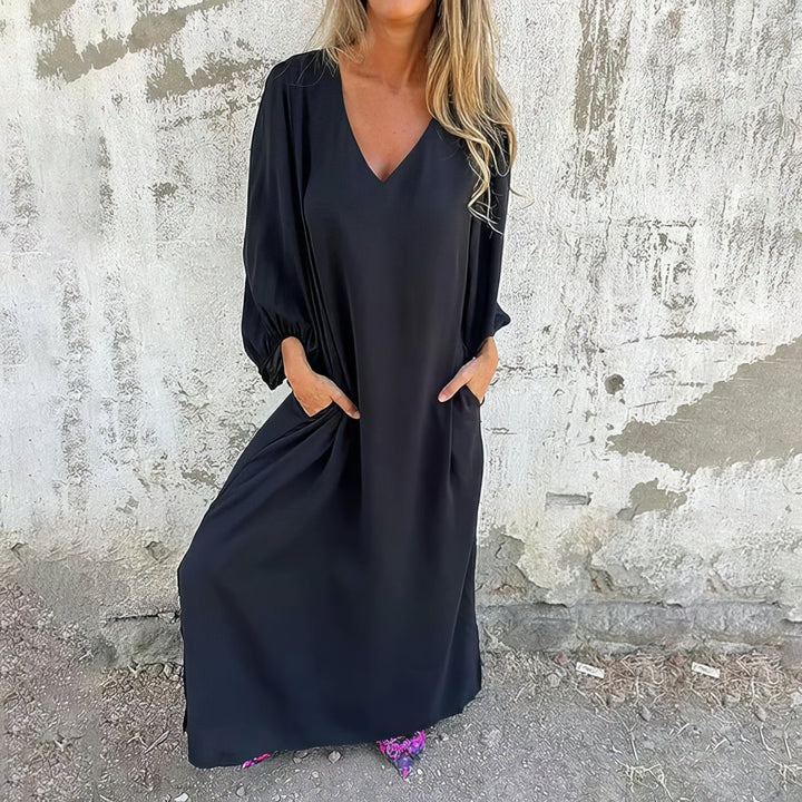 Zita | Langes Boho-Kleid mit Taschen
