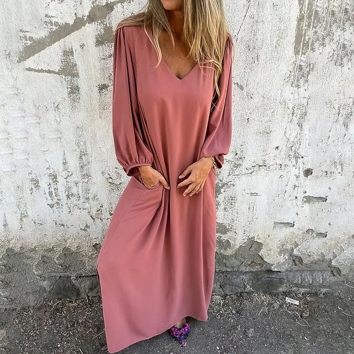 Zita | Langes Boho-Kleid mit Taschen