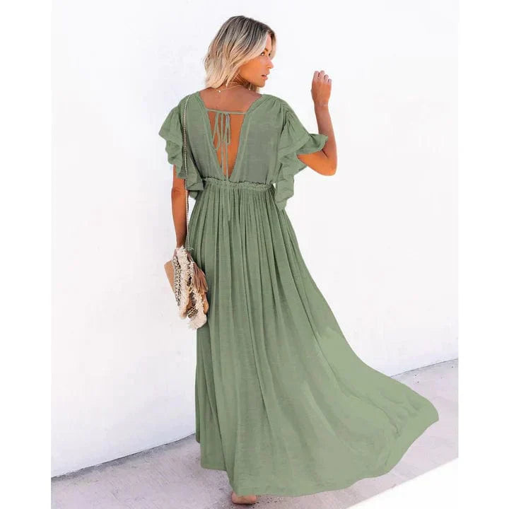 Puck- Maxi Grüne Ibiza Strandkleid