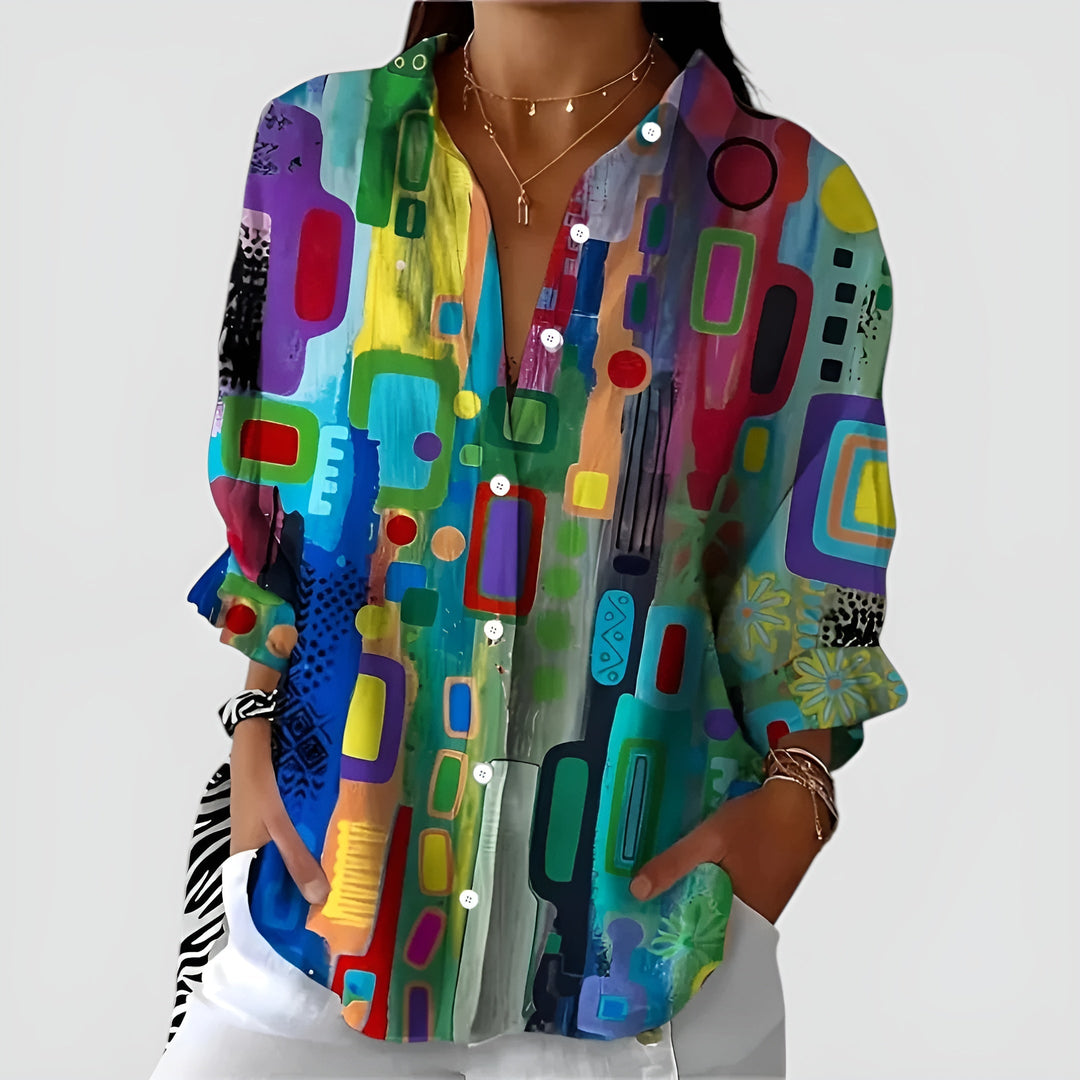 Jolijn | Bluse mit geometrischem Muster