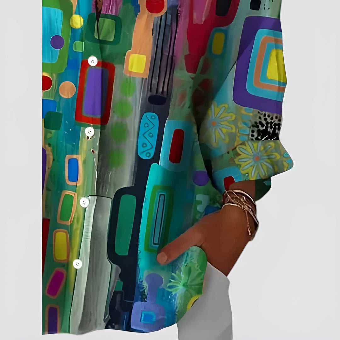 Jolijn | Bluse mit geometrischem Muster