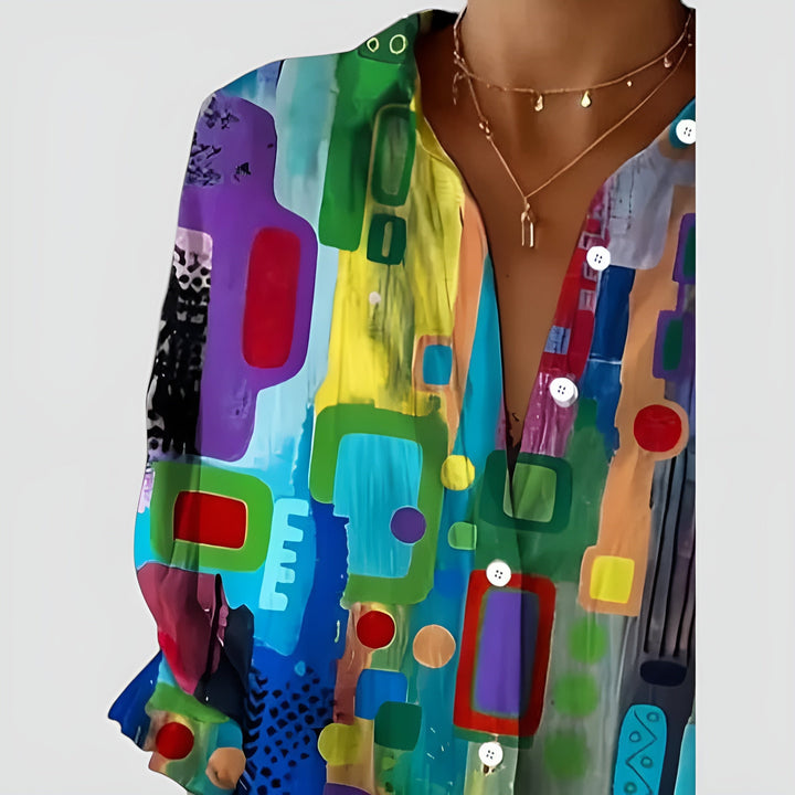 Jolijn | Bluse mit geometrischem Muster