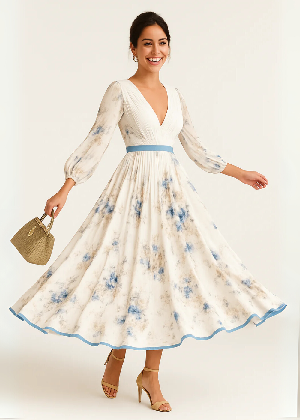 Cecile - Maxilanges Kleid mit Blumenmuster