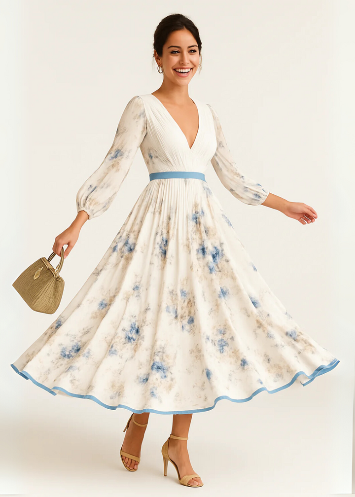 Cecile - Maxilanges Kleid mit Blumenmuster