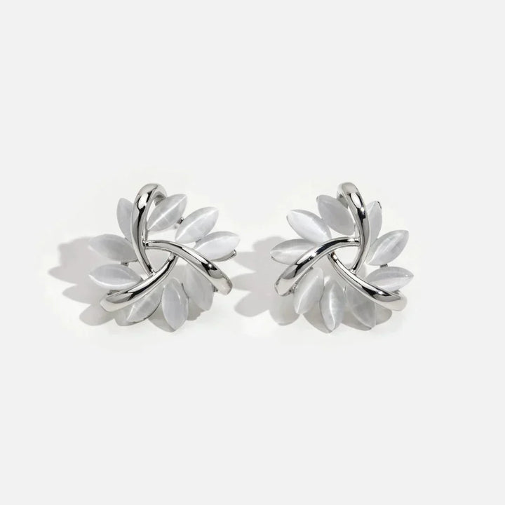 Creole Ohrringe mit Opalblumen in Gold