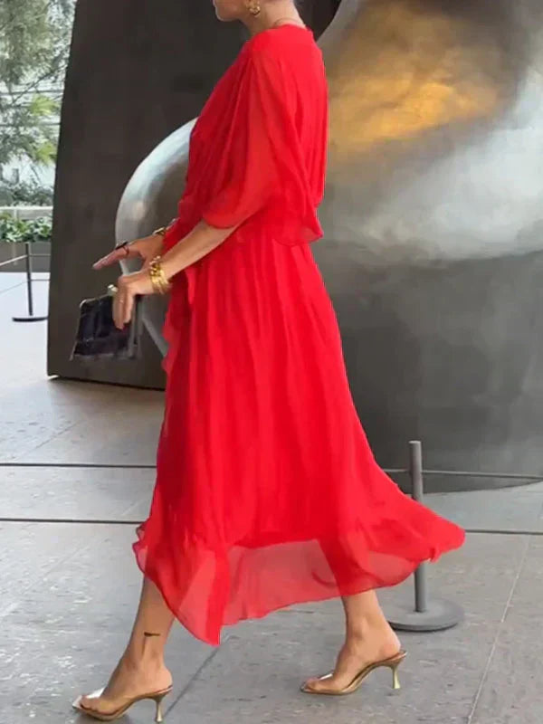 GINEVRA | Elegantes langes Kleid mit femininem Ausschnitt