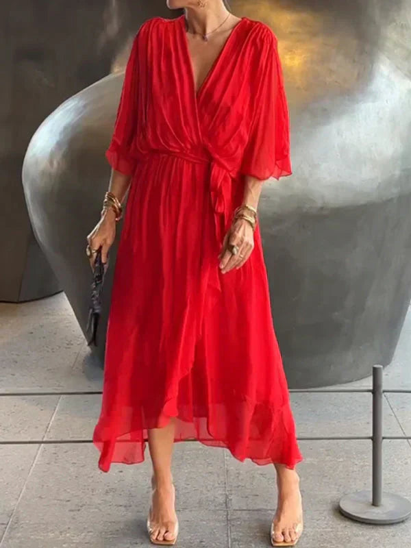 GINEVRA | Elegantes langes Kleid mit femininem Ausschnitt