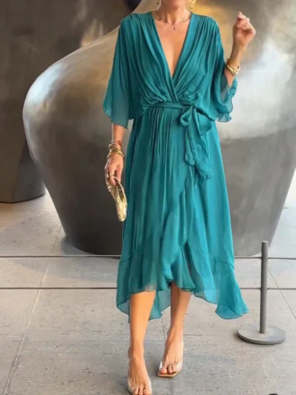GINEVRA | Elegantes langes Kleid mit femininem Ausschnitt