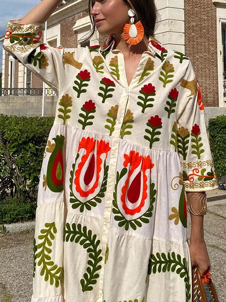 FLORENTINA I BEDRUCKTES MAXIKLEID