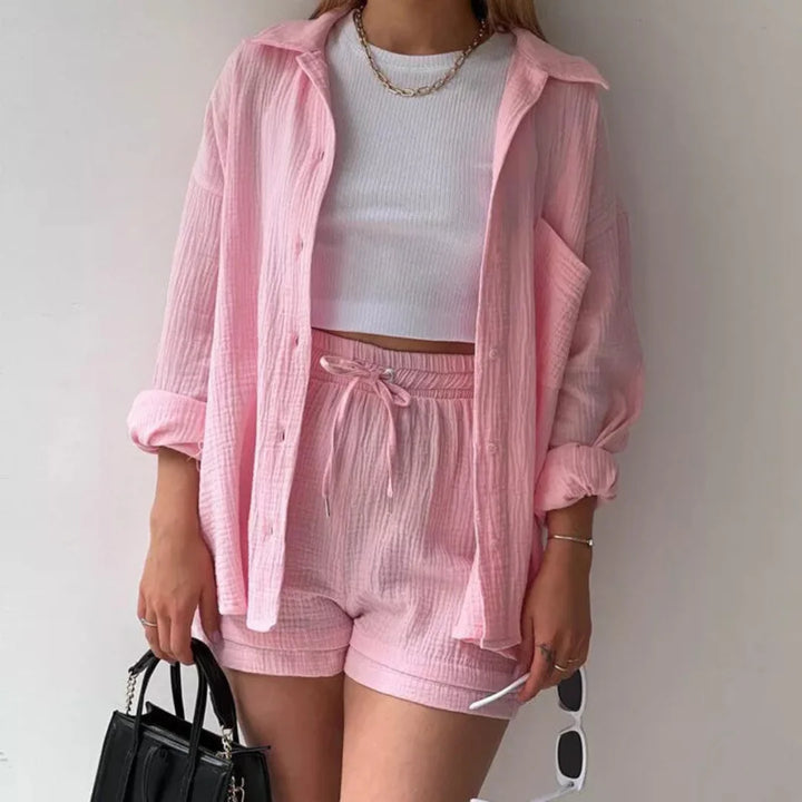 Bea | Zweiteiliges Set Hemd und Shorts aus Baumwolle