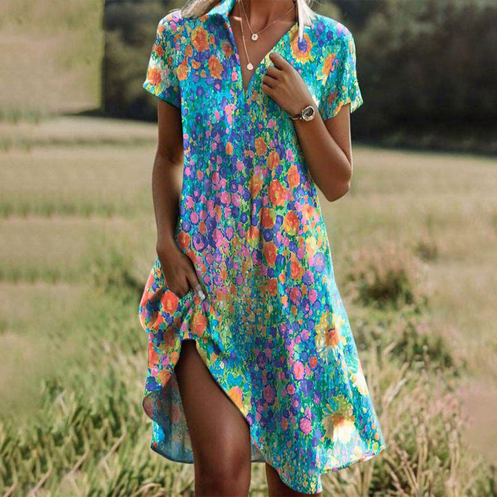 Taylor - Vintage Boho V-Ausschnitt Kleid