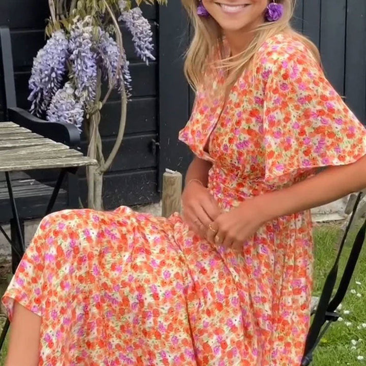 Seraphina | Blumenkleid mit Flatterärmeln