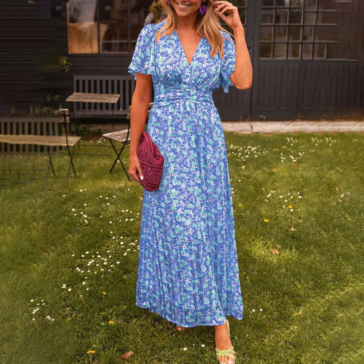 Seraphina | Blumenkleid mit Flatterärmeln