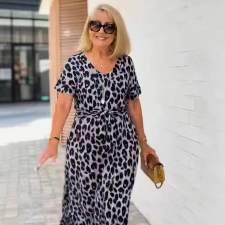Leopardenkleid mit Gürtel